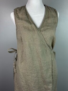 Old Linen Mill Sleeveless Linen Wrap Dress